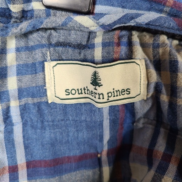 Southern Pines Shorts Mens 38 Blue American Flag AOP Chino Flat Front Stretch‎ - Picture 7 of 9